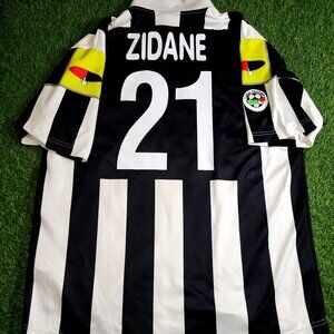 Zidane Juventus 2000 2001 Lotto CIAO WEB Soccer Jersey Shirt XL